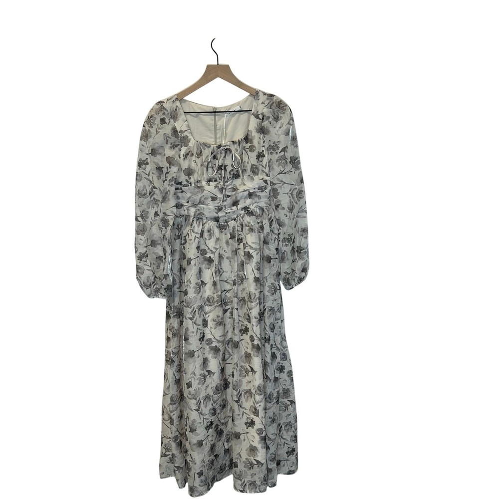 Yoomini‎ Prairie Dress M Floral Cottagecore Milkmaid Romantic Soft Girl Midi NWT